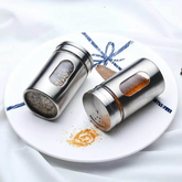 Stainless Steel Glass Spice Jar and Salt Pepper Shaker