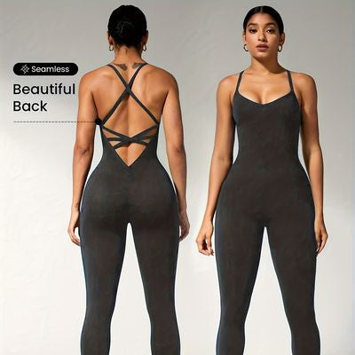 Cross-Back Yoga Jumpsuit